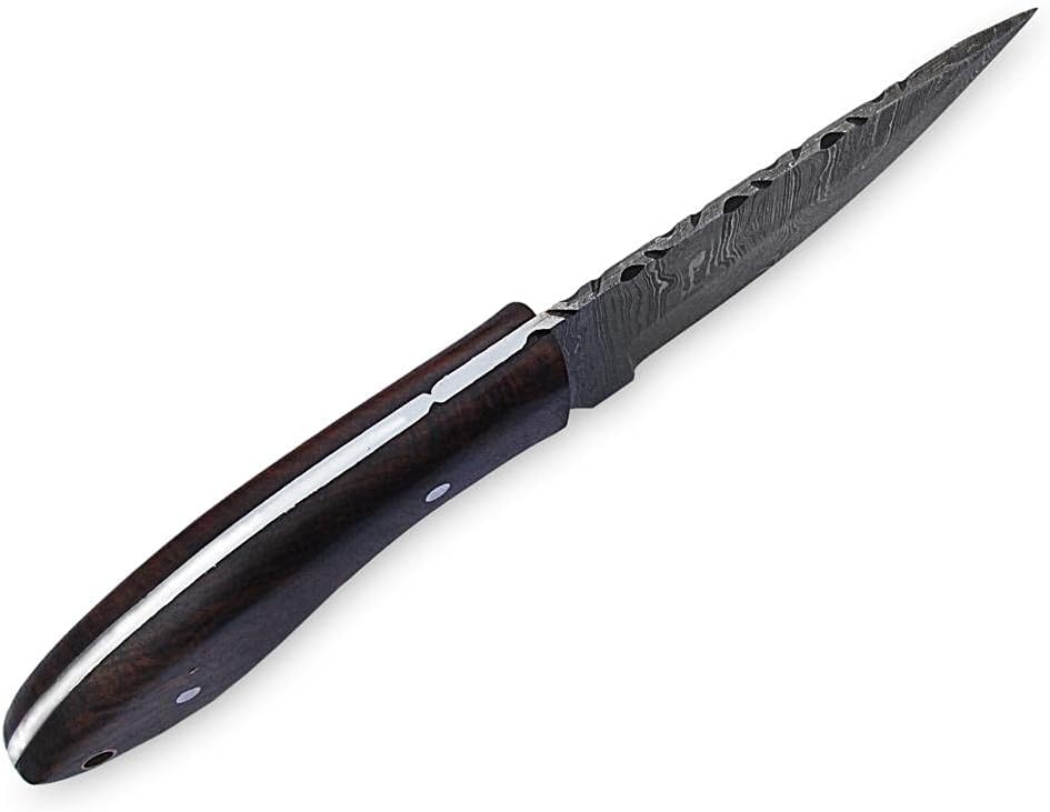 Rose Wood Handle 8" Damascus Hunting Knife