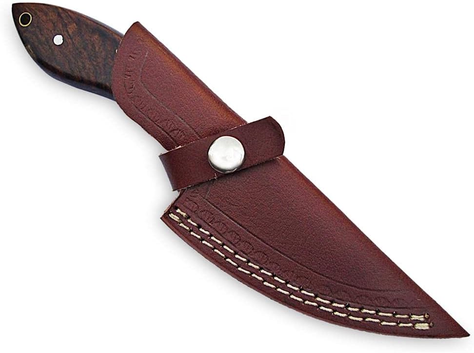 Rose Wood Handle 8" Damascus Hunting Knife