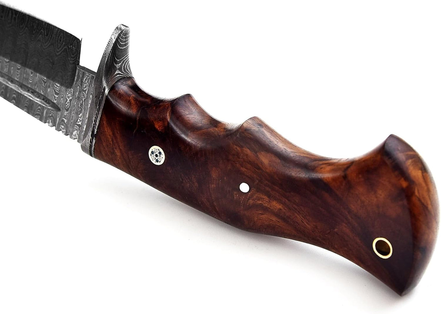 Rosewood Handle 10" Damascus Hunting Knife