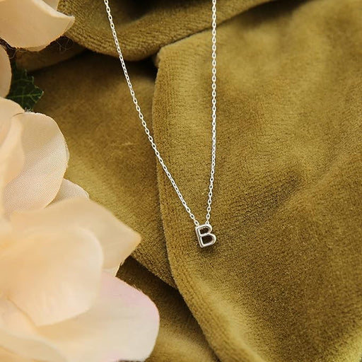 Custom White Gold Initial Necklace | LN05