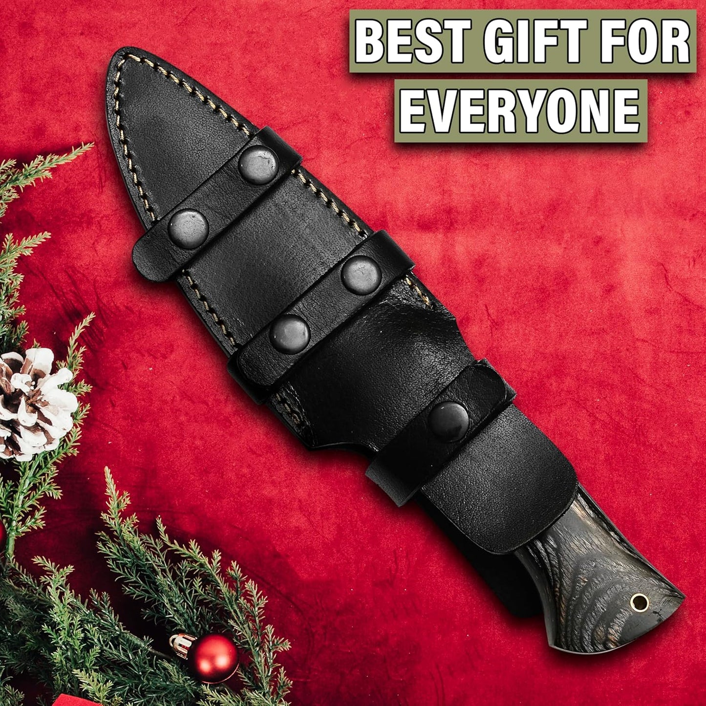 Pakka Wood Handle 10" Damascus Hunting Knife