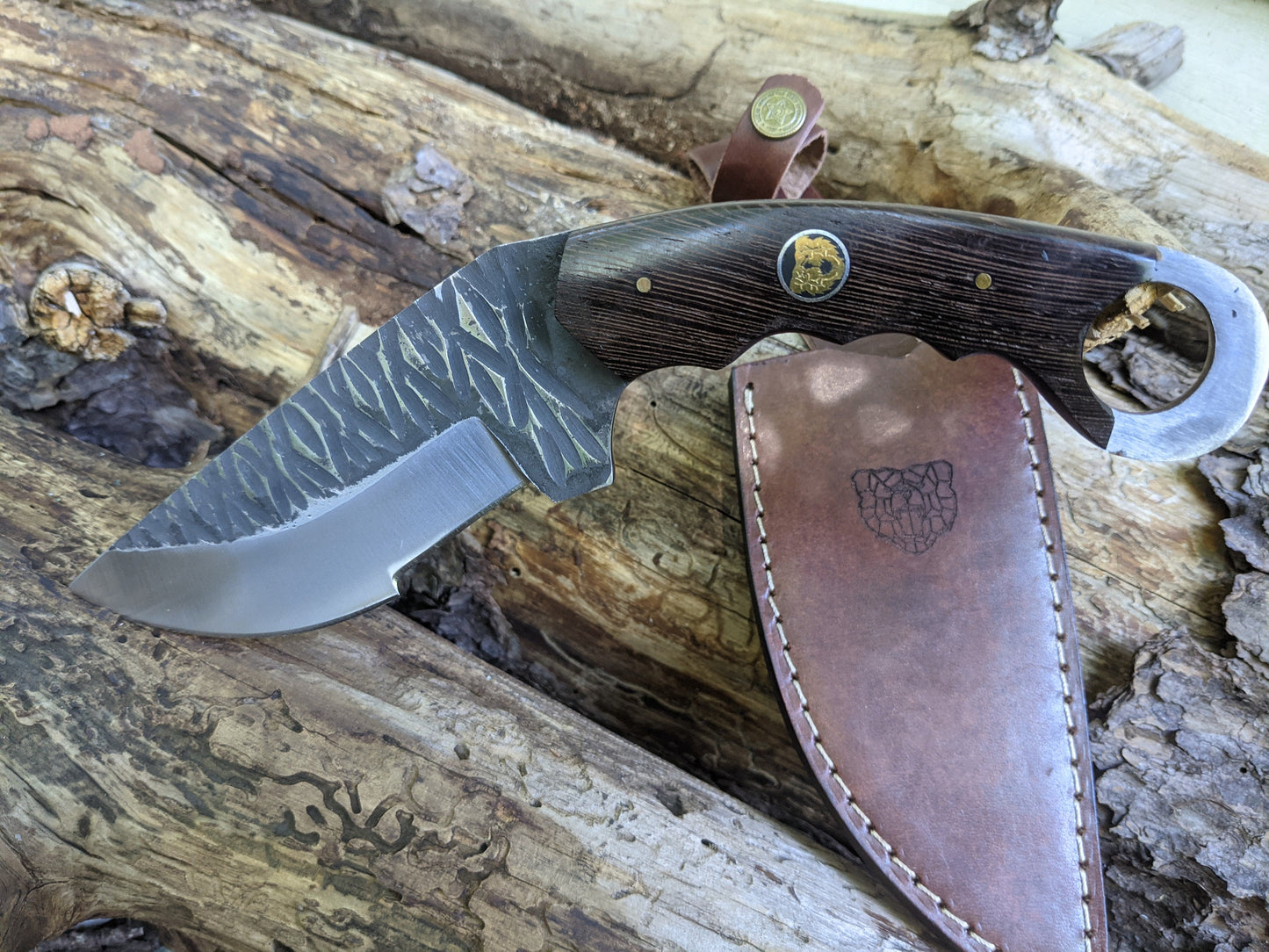 Custom Engraved Karambit | Hunting Knife | Wenge Wood Hammered Knife | Groomsman Gift | Outdoors Camping Knife | Father's Day Gift | NR04-3