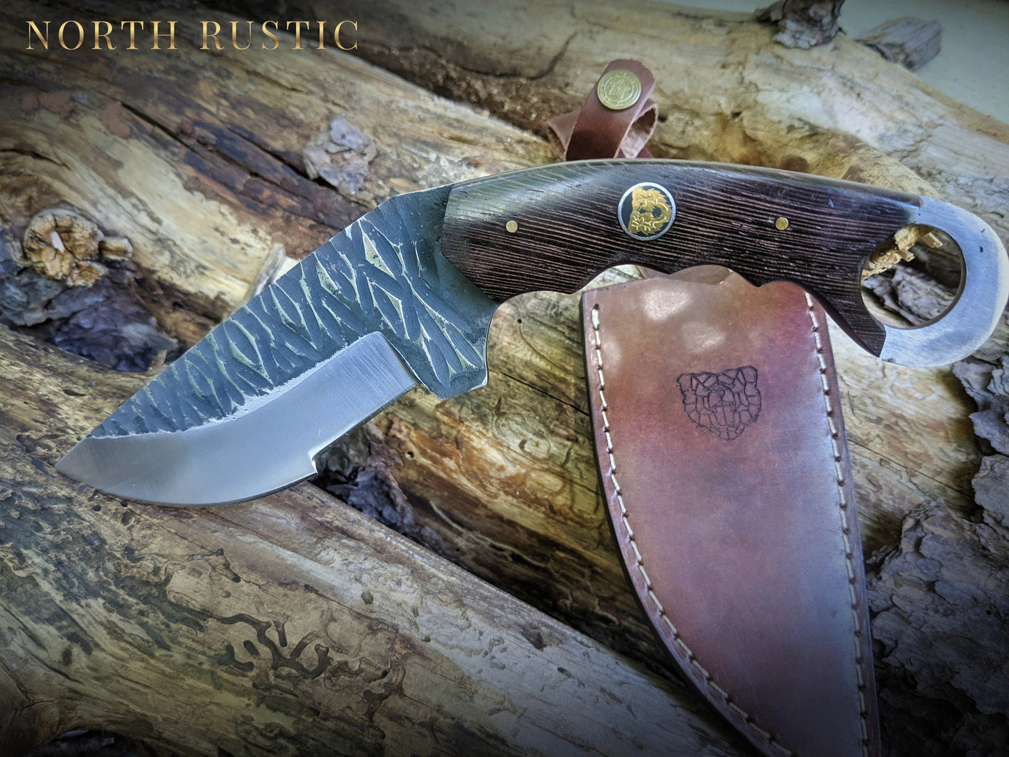 Custom Engraved Karambit | Hunting Knife | Wenge Wood Hammered Knife | Groomsman Gift | Outdoors Camping Knife | Father's Day Gift | NR04-3