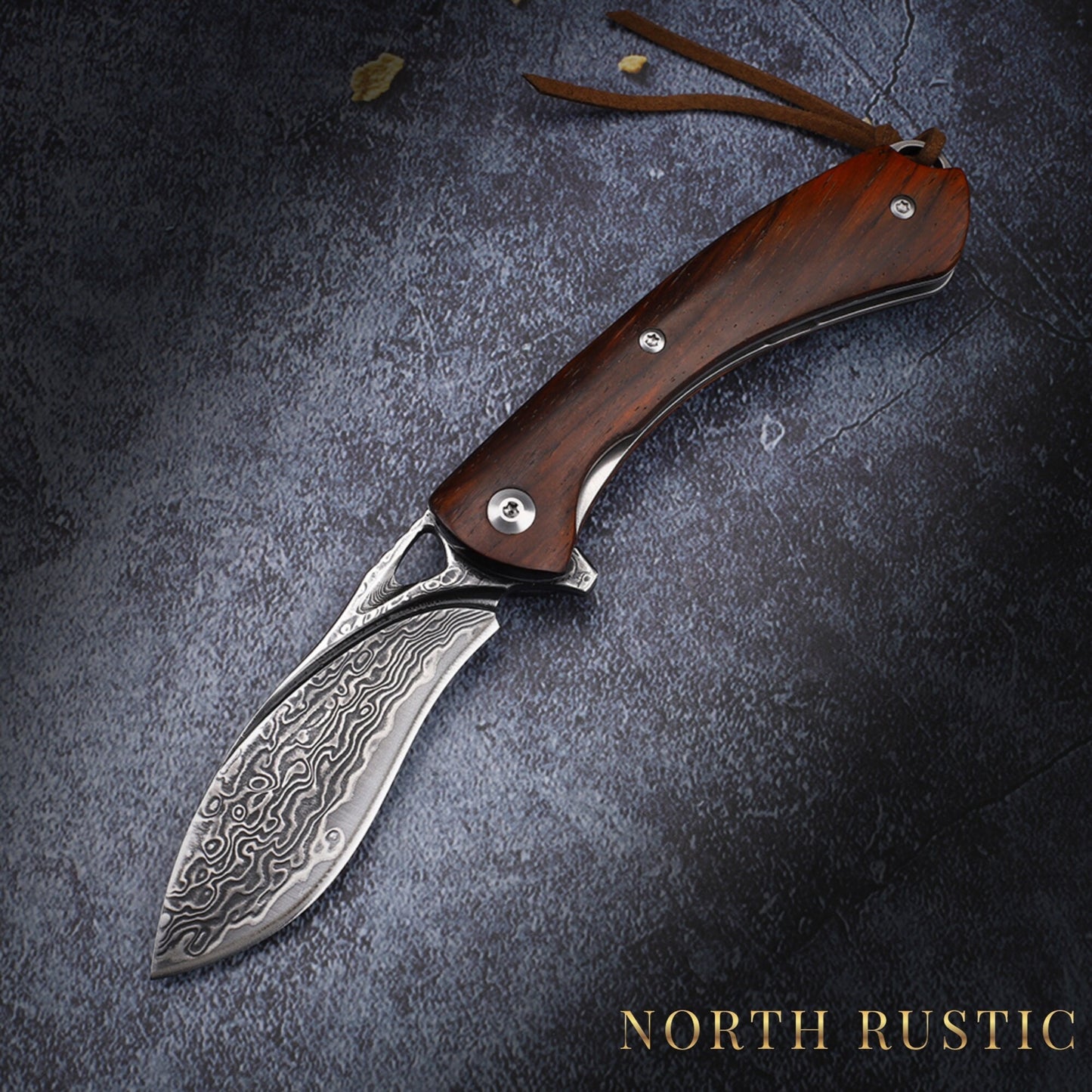 Custom Engraved Damascus Pocket Knife - Unique Personalized Gift For Him - Wedding Groomsmen Gifts - Husband Gift For Anniversary