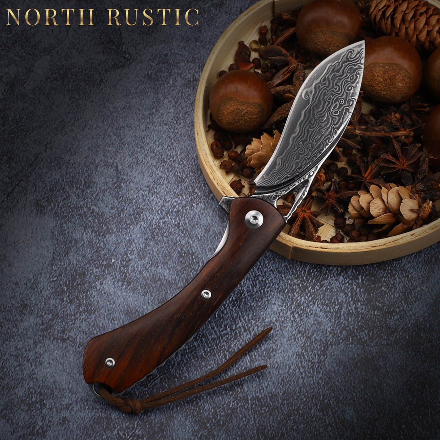 Custom Engraved Damascus Pocket Knife - Unique Personalized Gift For Him - Wedding Groomsmen Gifts - Husband Gift For Anniversary