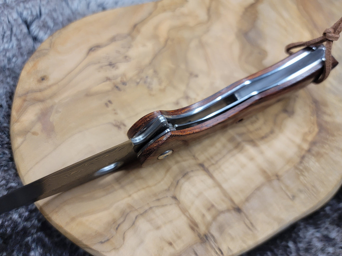 Personalized Damascus Pocket Knife Gift For Him Engraved Folding Rose Wood Handle Engraving Husband Anniversary Gifts VG10 | VP114
