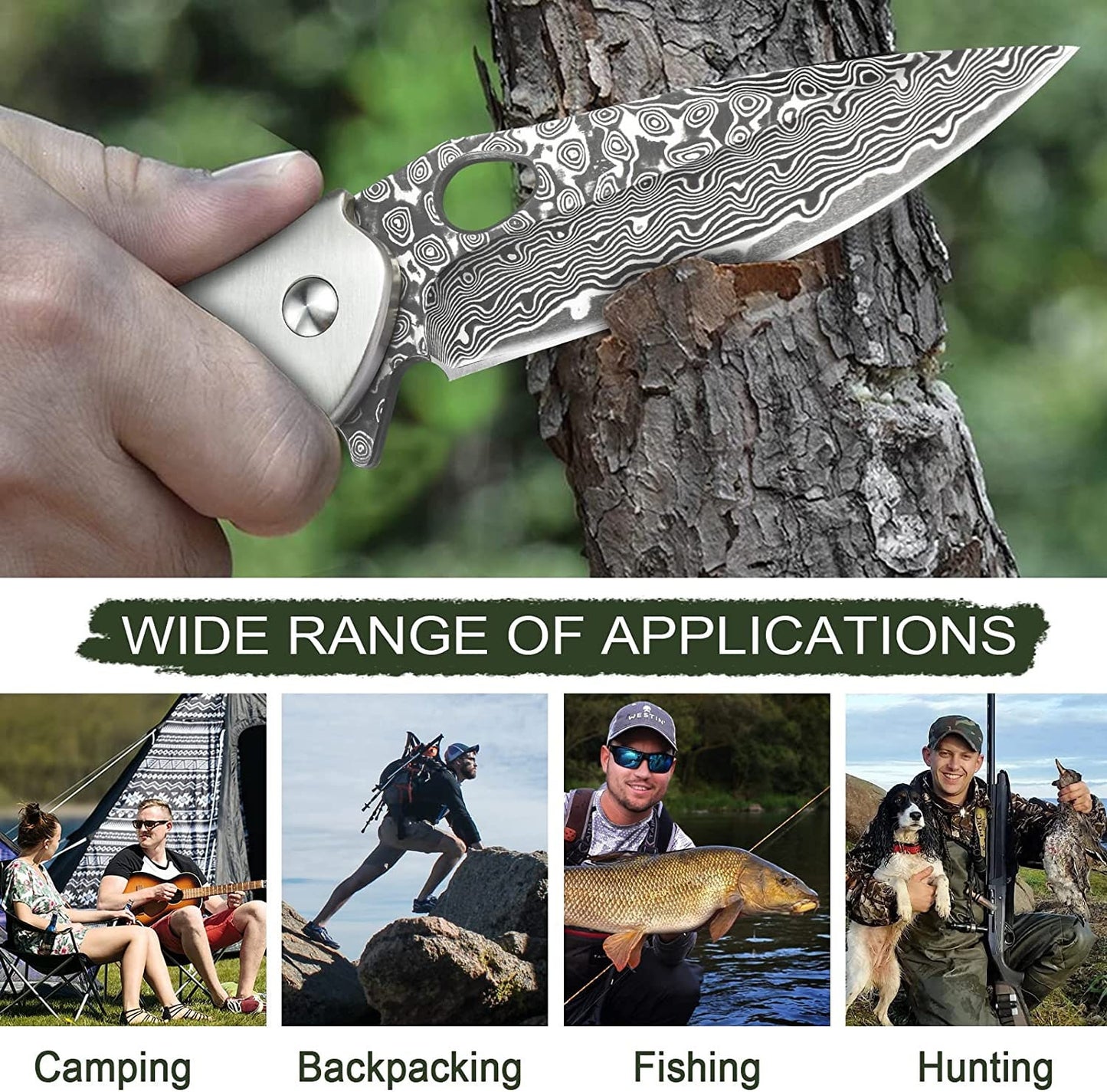 Rosewood Handle 7.28" Damascus Folding Knife