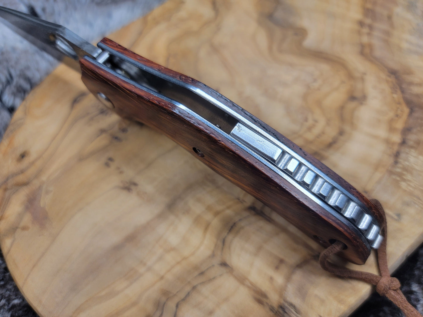 Personalized Damascus Pocket Knife Gift For Him Engraved Folding Rose Wood Handle Engraving Husband Anniversary Gifts VG10 | VP114