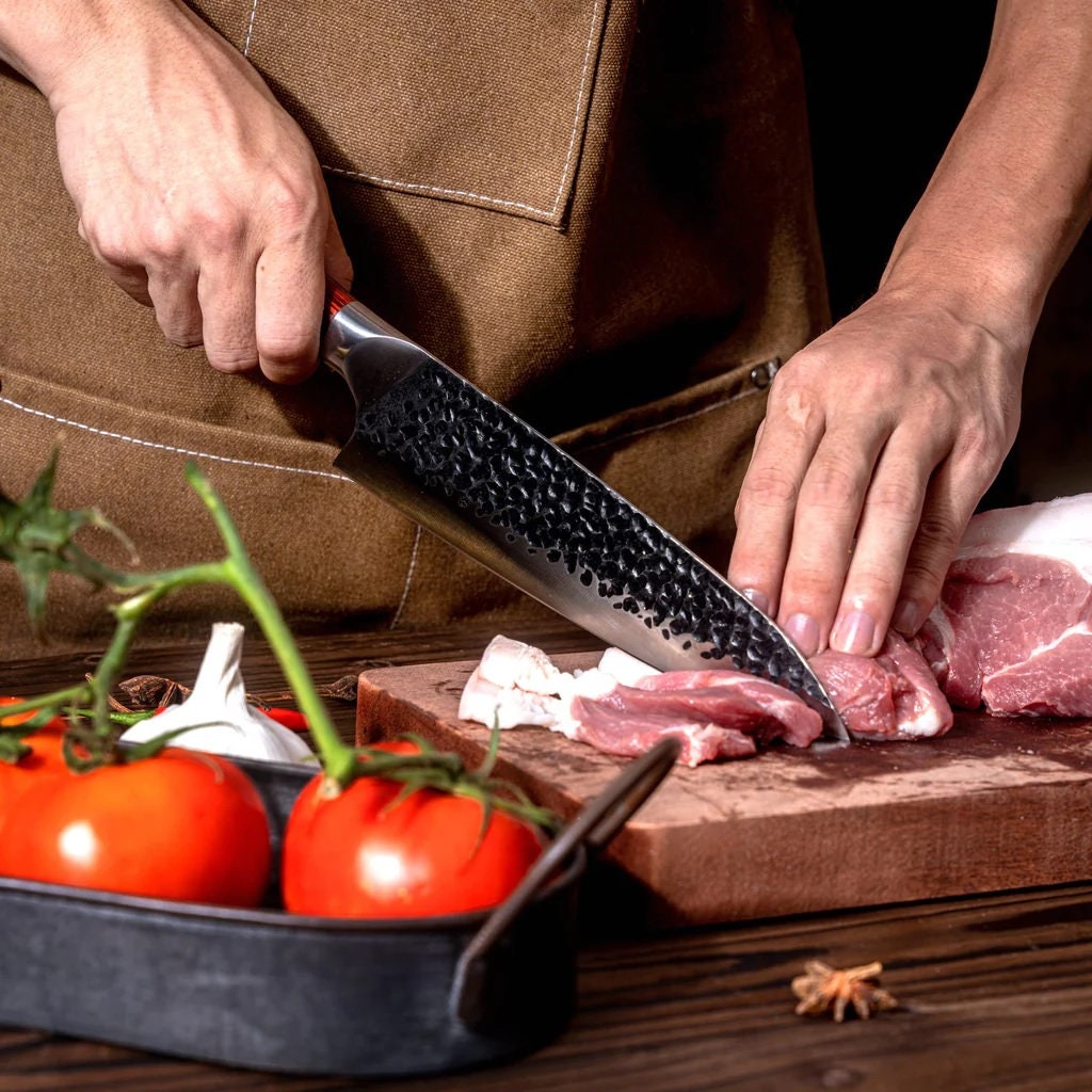 8" Kitchen Knife Engraved High Carbon Stainless Steel Professional Culinary Chef Knives Gifts for Him Her Cooking Cutlery Home Goods VP90