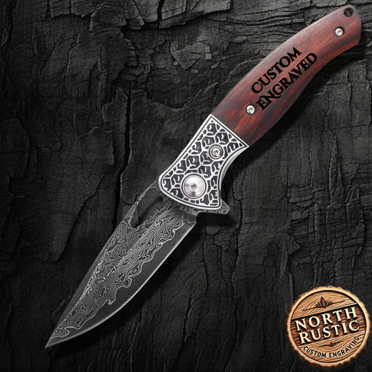Gift For Him Engraved Pocket Knife, Anniversary Husband Folding Knife, Father Birthday Engraving Gifts, Wedding Groomsmen Personalized VP11
