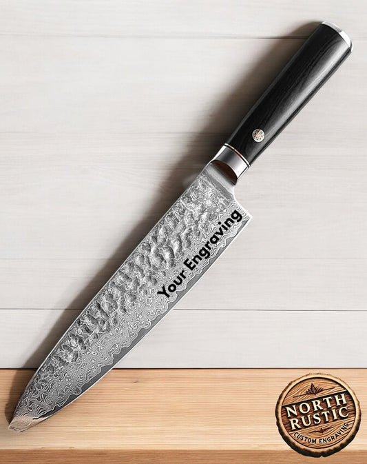 Chef Knife 8" Damascus Kitchen Knife Pakka Wood Handle Culinary Personalized Utility Professional Knives Premium Quality VC18