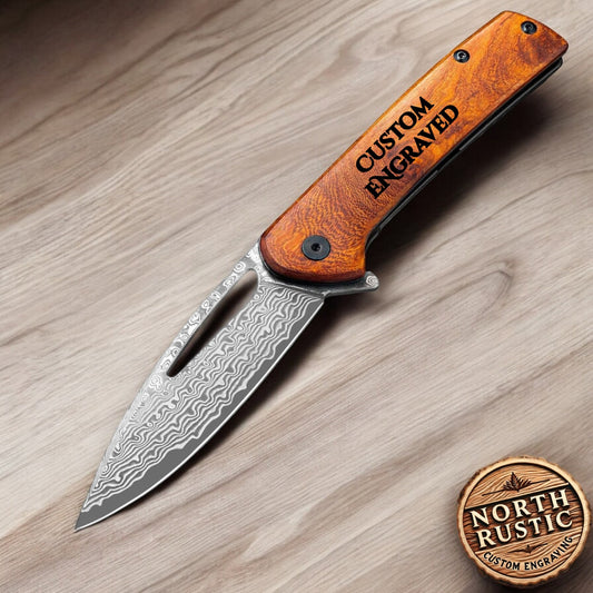 Gift For Him Engraved Pocket Knife, Anniversary Father Folding Knife Husband Boyfriend Engraving Gifts, Wedding Groomsmen Personalized VP95