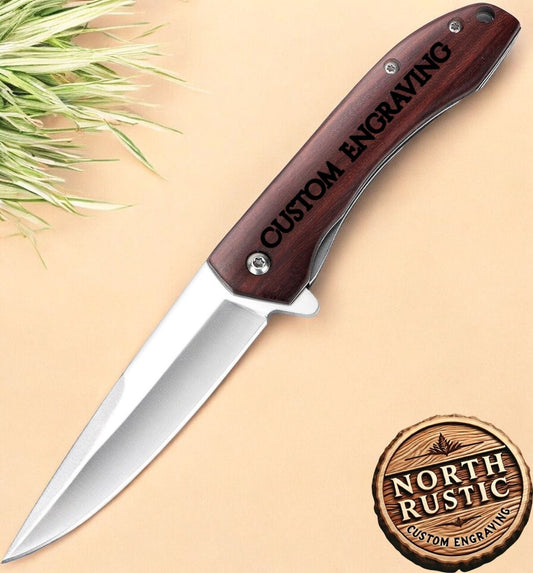 Groomsmen Gift Knife, D2 Steel Knife, Personalized Groomsman Gift, Engraved Pocket Knife, Best Gifts for Him Customized Gift for Him