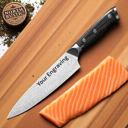 Chef Knife 8" Kitchen Knife Black Pakka Wood Handle Culinary Personalized Utility Professional Knives Premium Quality KL01