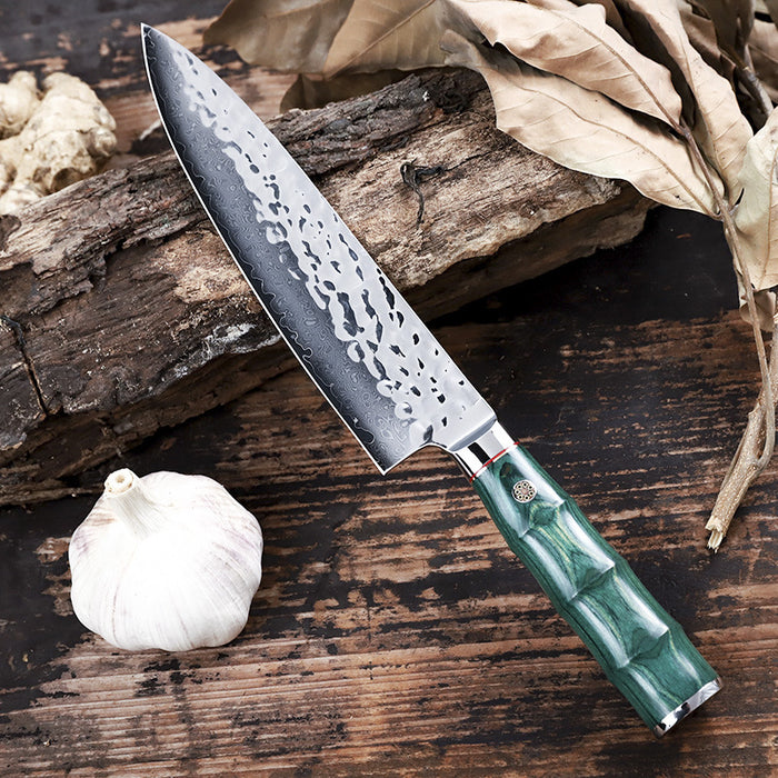 VG10 Damascus Green Walnut Wood Handle 8" Kitchen Culinary Knife VC07 - North Rustic