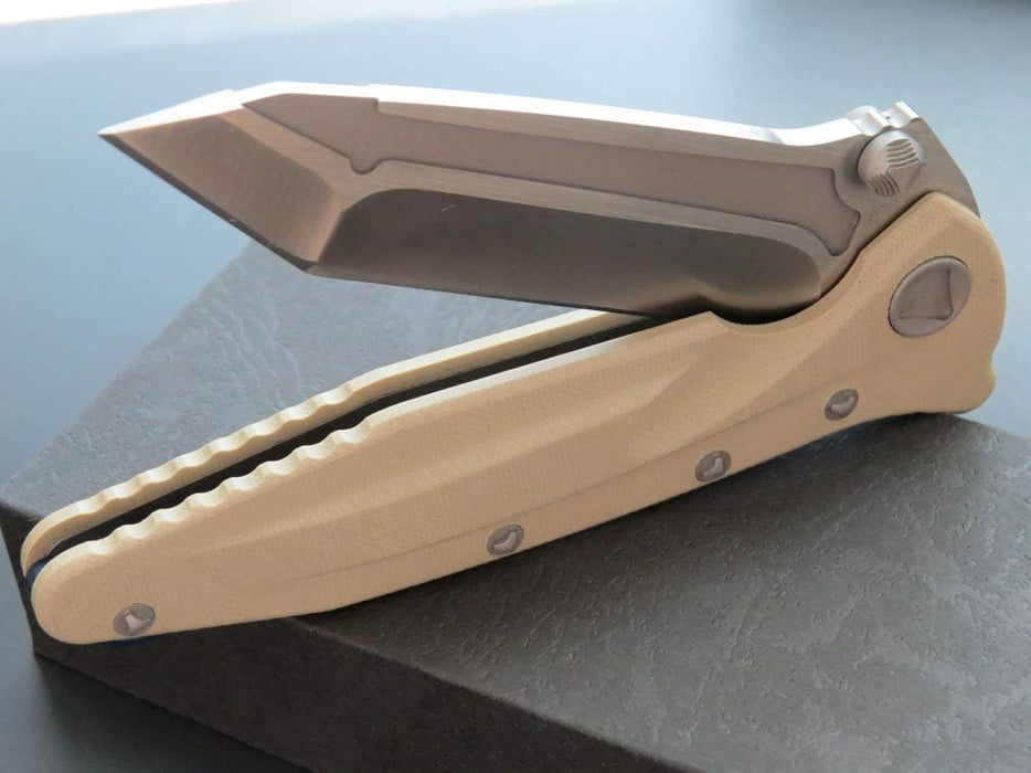 D2 Steel Desert Tan G10 Handle Pocket Knife NR16