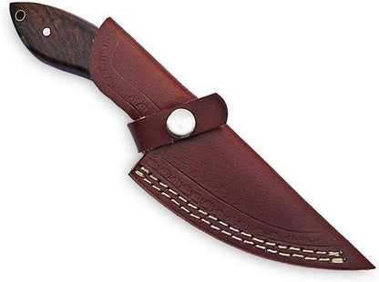 Rose Wood Handle 8" Damascus Hunting Knife
