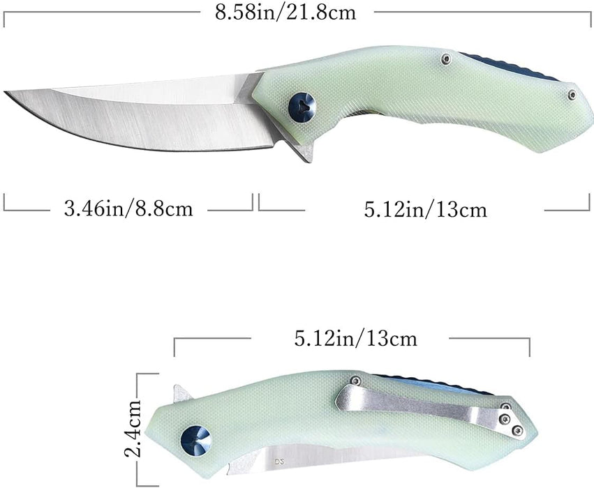 Folding Knife Jade G10 Handle RL16