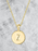 Gold Circle Initial Necklace | LN09