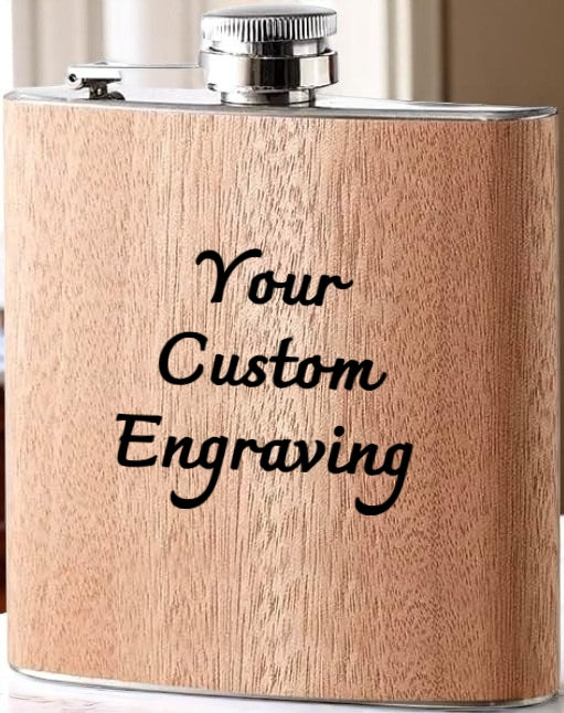Walnut Wood 6oz Hip Flask