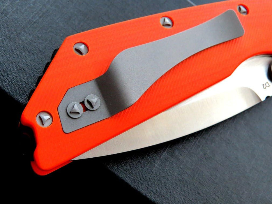 D2 Steel Blade Orange G10 Handle Pocket Knife NR13