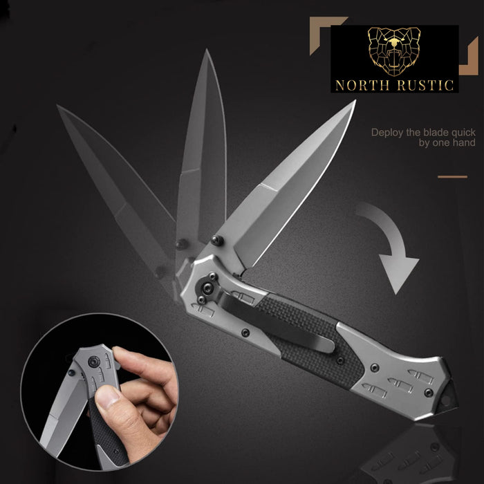 Folding Knife Black G10 Handle RL10