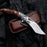 Engraved VG10 Damascus Pocket Knife | Personalized Folding Knife Abalone Inlay | Desert Iron Wood Handle Knife NR39