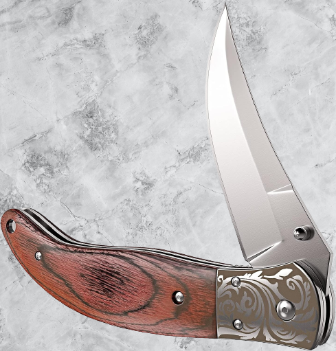 Folding Knife Walnut Wood Handle RL06