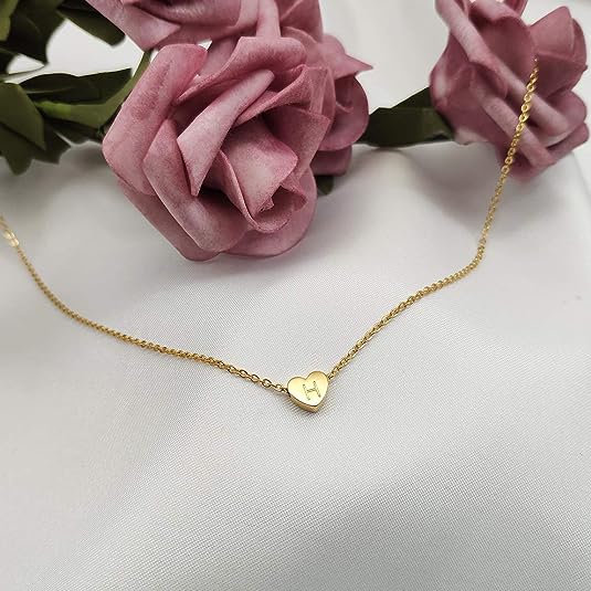 Custom Gold Initial Heart Necklace | LN01