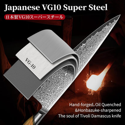 Engraved 10" Damascus Chef Guyto Knife Kitchen Olive Wood Handle