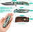 Damascus Pocket Folding Knife Abalone Shell Handle VP100 - North Rustic