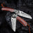 VG10 Damascus Folding Pocket Knife Rose Wood Handle NR09 - North Rustic