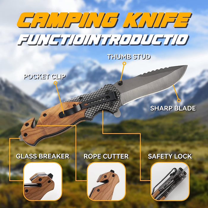 Pocket Folding Knife Walnut Wood Handle WK02 - North Rustic
