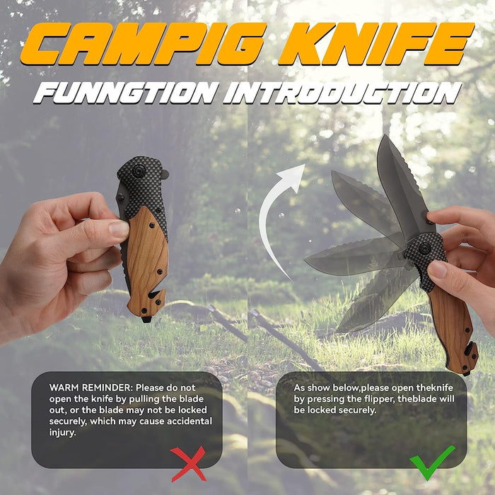 Pocket Folding Knife Walnut Wood Handle WK02 - North Rustic