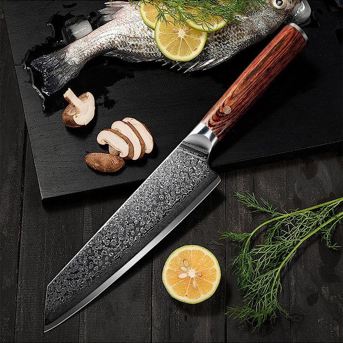 Walnut Wood Handle 8" Kitchen Culinary Knife VC20 - North Rustic