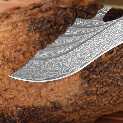 Damascus Folding Knife: Ebony Wood Handle, Engraved Pocket Knife Personalized