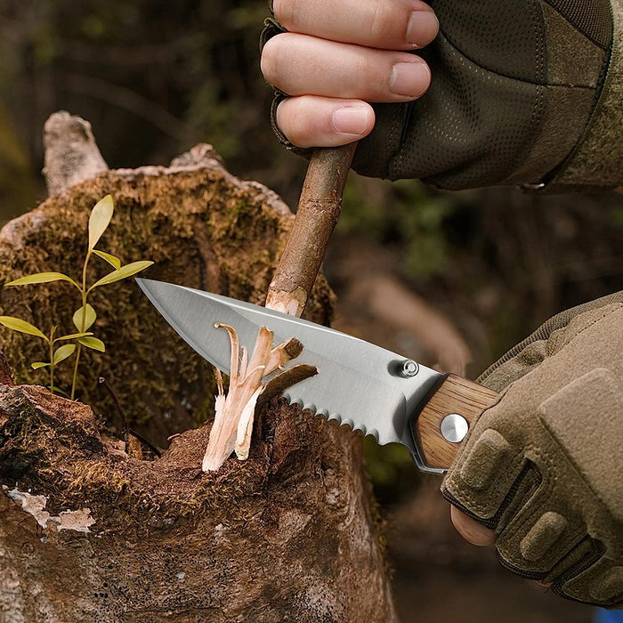 Pocket Folding Knife Walnut Wood Handle WK01 - North Rustic