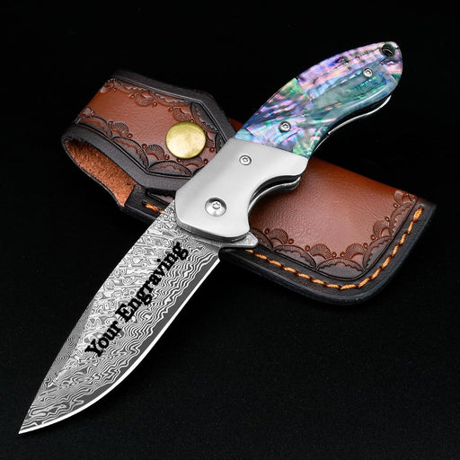 Thomas Damascus Knife Pocket Knife Handle Material: Rosewood Pure Handmade  Outdoor Camping Knives Xmas Gift For Man From E5201314, $32.49