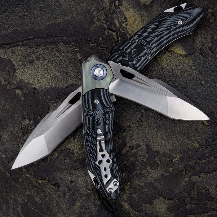 D2 Blade Pocket Folding Knife Titanium Skull Handle NR01 - North Rustic