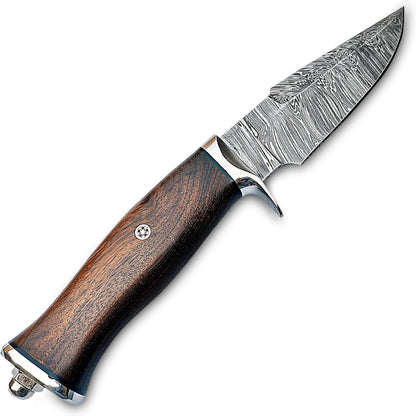 10" Damascus Hunting Knife Walnut Wood Handle