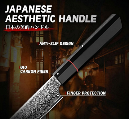 5.7" Utility Kitchen Knife G10 Carbon Fiber Handle