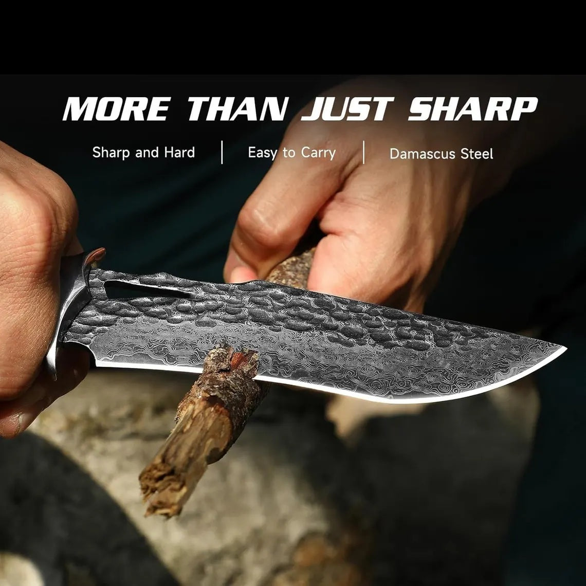 Personalized Damascus Hunting Knife –  Fixed Blade with Custom Engraving