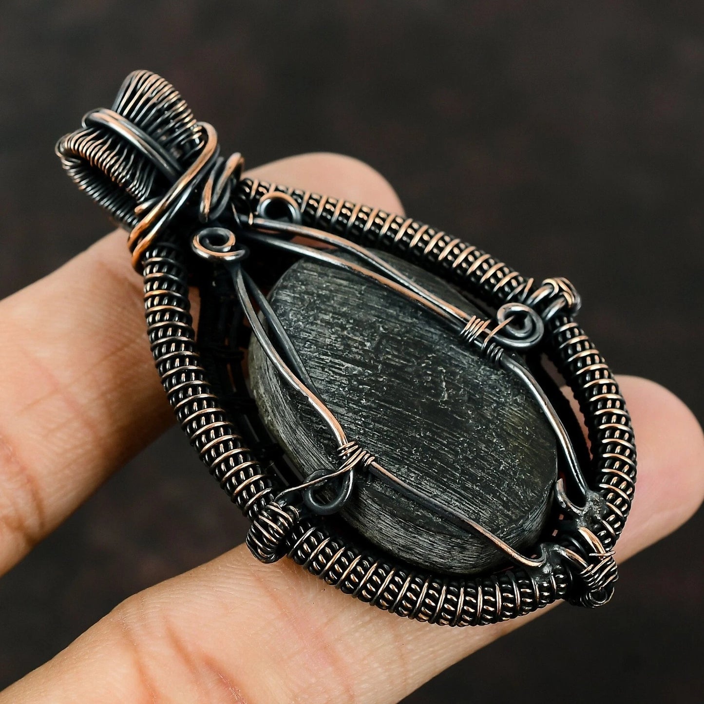 Wire Wrapped Abalone Shell Pendant 20" Necklace