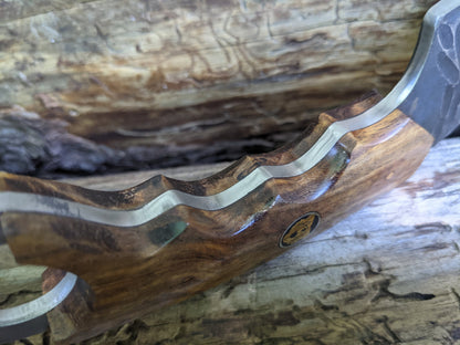 Custom Engraved Karambit | Rose Wood Hunting Knife | Hammered Knife | Groomsman Gift | Outdoors Camping Knife | Father Dad Gift | NR08-5