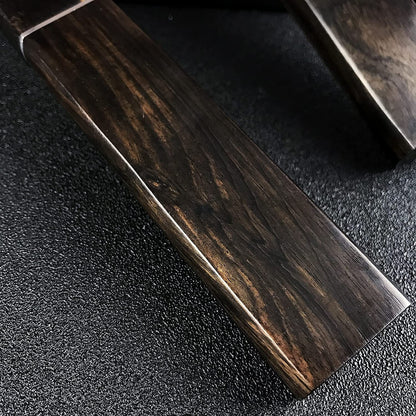 Engraved VG10 Damascus Hunting Knife, Ebony Wood Handle, Personalized Fixed Blade Knife, Personal Engraving Gift Custom Father Dad VE03