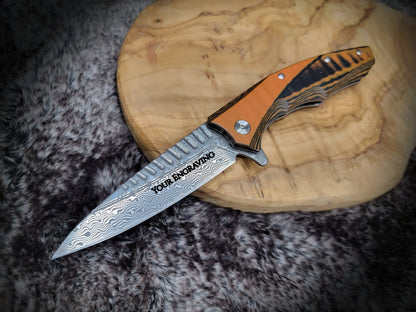 Engraved Pocket Knife Gift For Him, Personalized Wedding Groomsmen Folding Knife, Anniversary Husband Gifts Engraving Boyfriend Father VP107
