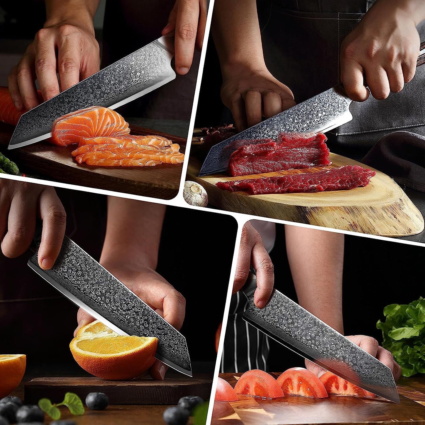 Engraved 8" Kitchen Knife Walnut Wood Handle Personalized Culinary Chef Knives Gifts for Him Her Anniversary Gift Cooking Cutlery VC20