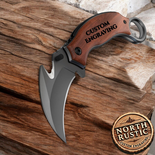 Personalized Folding Knife, Karambit Pocket Knife, Groomsmen Gift, Engraved Folding Knife, Personalized Gift, Unique Gift For Him