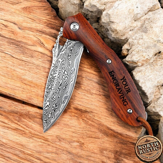 Personalized Folding Knives, Gift For Him, Engraved Pocket Knife, Husband Anniversary Gift, Wedding Groomsmen Gifts, Engraving Knife VP08