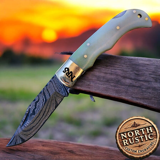 Gift For Him Engraved Pocket Knife, Wedding Groomsmen Personalized Folding Knife, Anniversary Father Husband Boyfriend Engraving Gifts NRW8